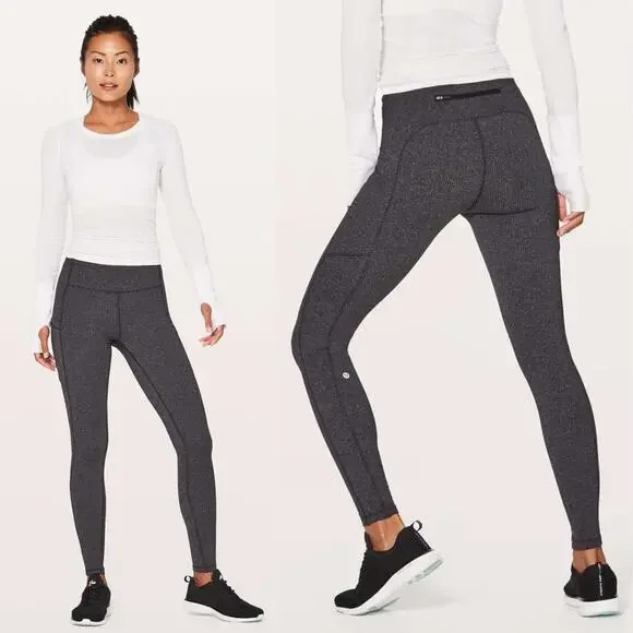 LULULEMON Speed Up Tight 28" Sz 4 Power Luxtreme Variegated Knit lack Heathered - Picture 1 of 12